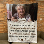 Hug From Heaven - Personalized Memory Photo Blanket - Memorial Keepsake