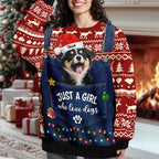 Custom Photo Just A Girl Who Loves Dogs Cats - Ugly Sweater