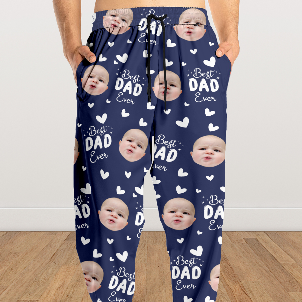 Custom Face Cute Best Dad Ever - Sweatpants For Father's Day Gift Secondary image