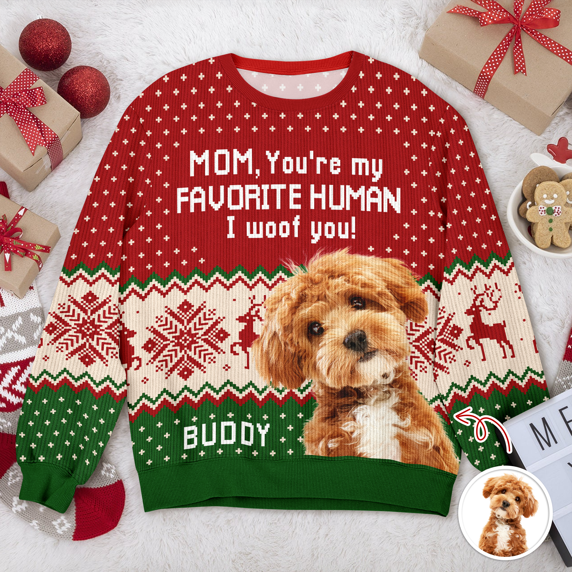 Custom Photo You're My Favorite Human - Dog Cat Ugly Sweater Main image