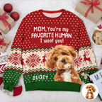 Custom Photo You're My Favorite Human - Dog Cat Ugly Sweater