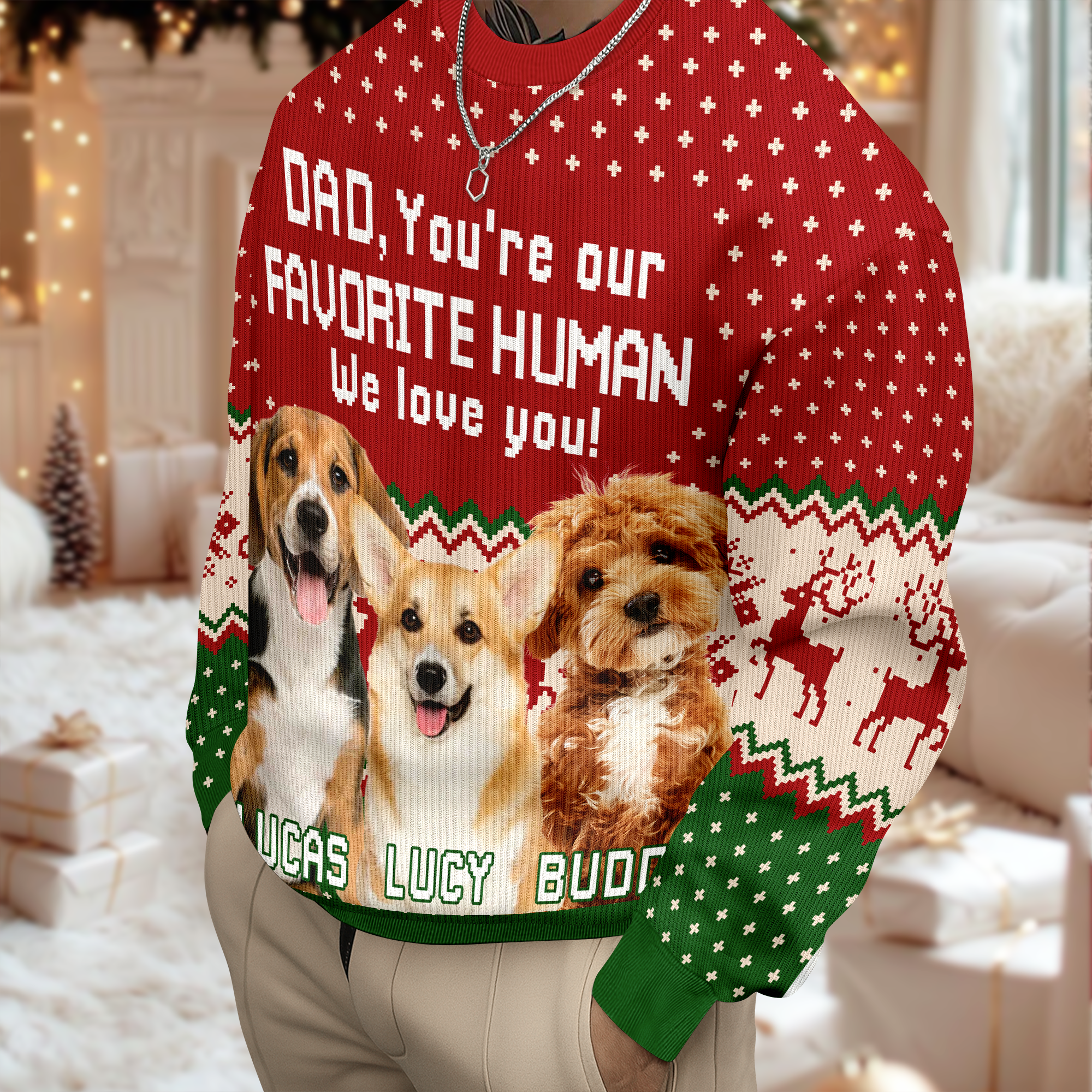 Custom Photo You're My Favorite Human - Dog Cat Ugly Sweater