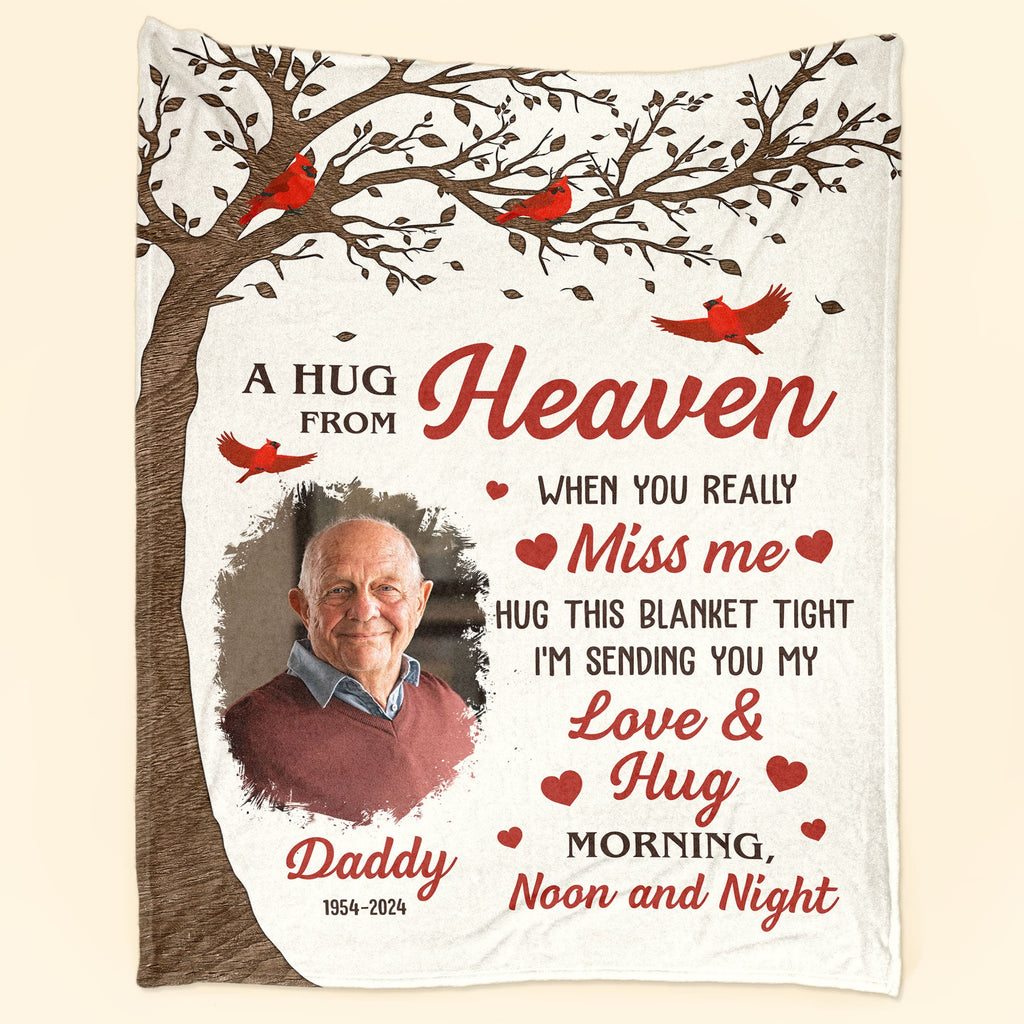 Memory Blanket - A Hug From Heaven - Personalized Photo Blanket