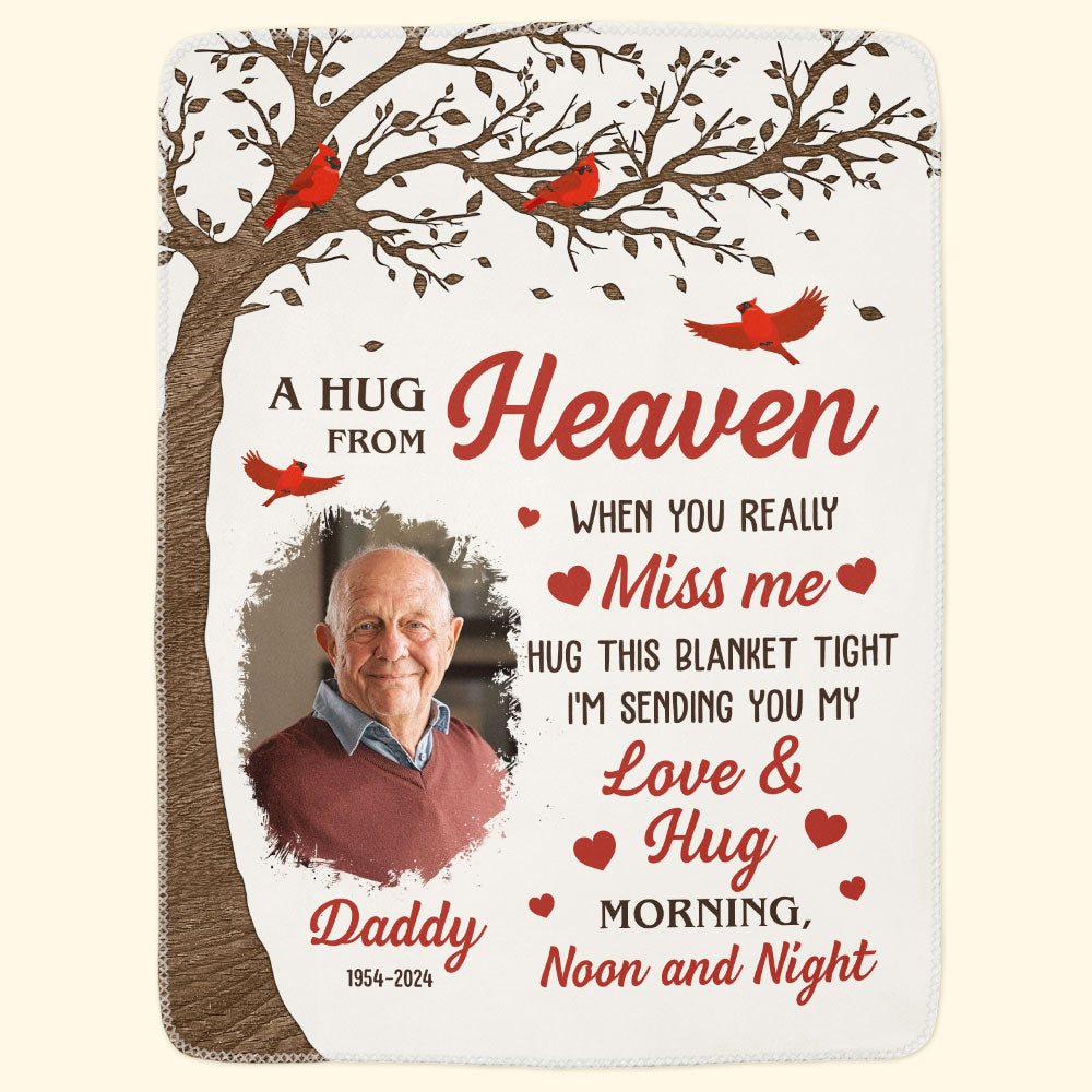 Memory Blanket - A Hug From Heaven - Personalized Photo Blanket