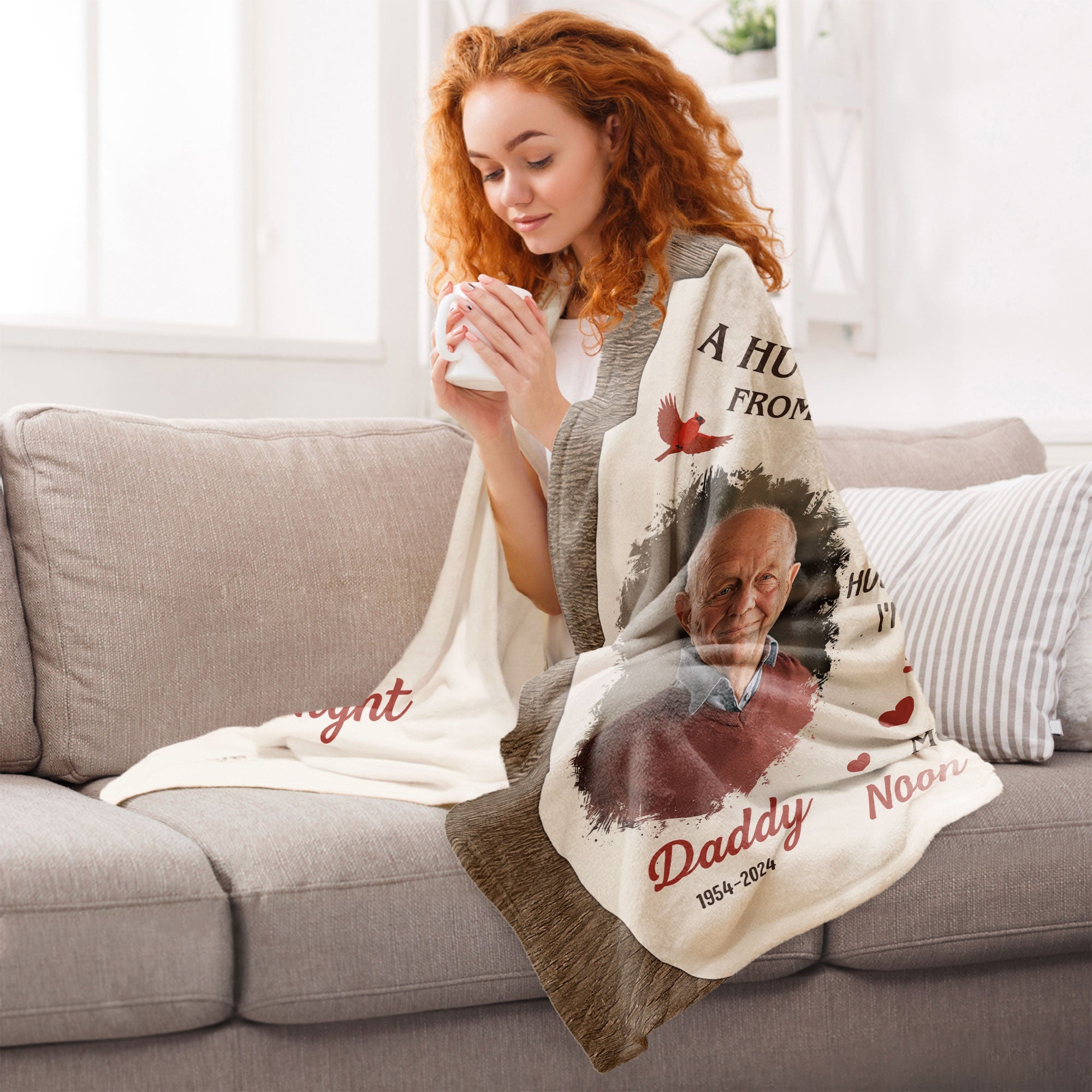 Memory Blanket - A Hug From Heaven - Personalized Photo Blanket
