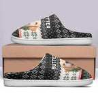 Custom Photo Pet Fluffy Slippers - Santa's Little Helper Right Here | Personalized Gift