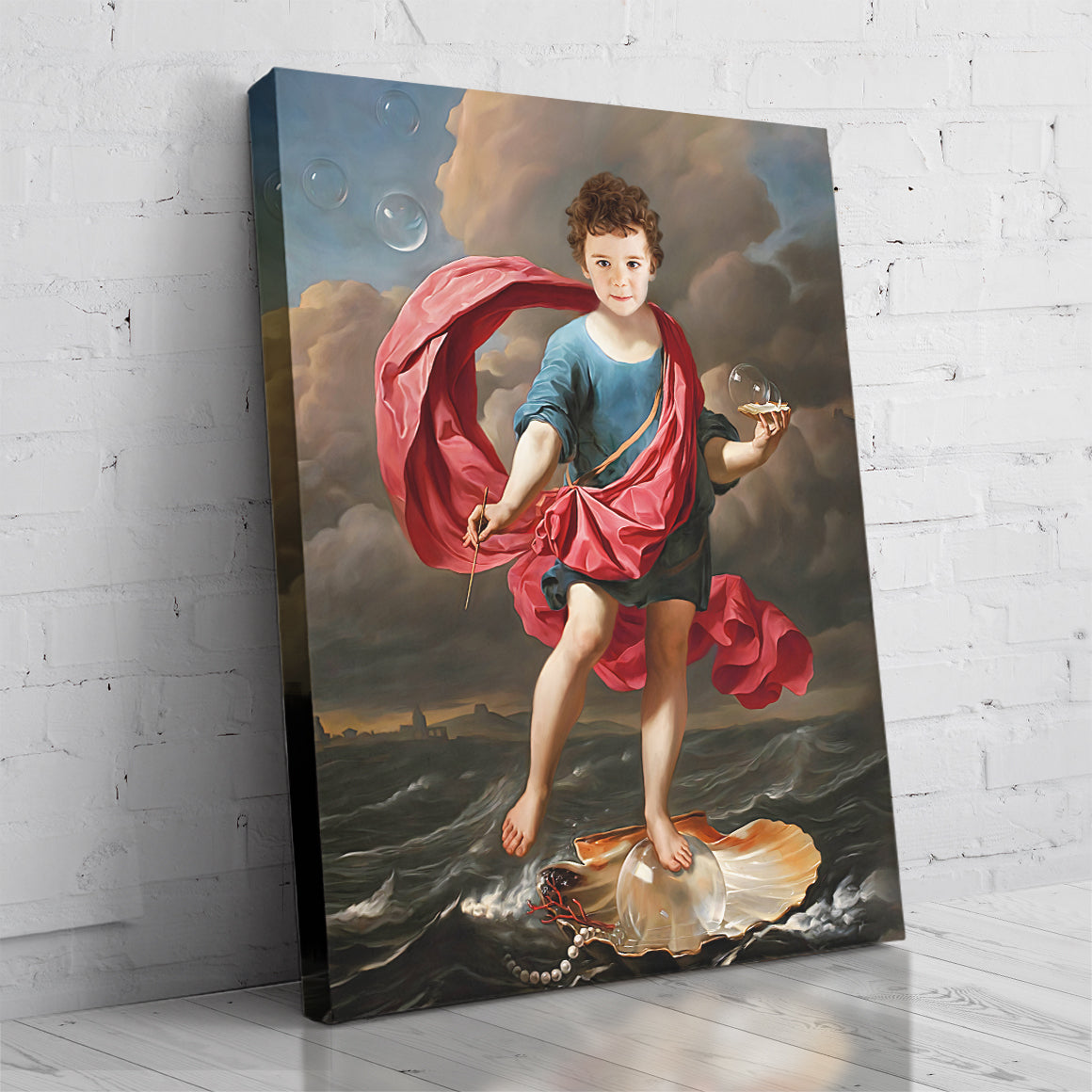 Boy Blowing Soap Bubbles Main image