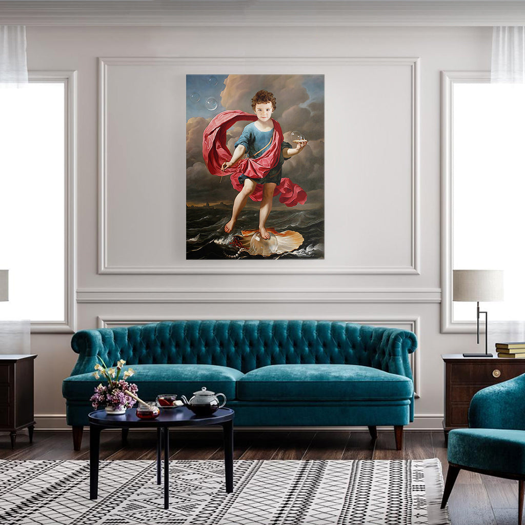 Boy Blowing Soap Bubbles