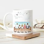 Personalized Family Mug - Wooden Dock - Gifts For Mom Dad - Family Coffee Mug