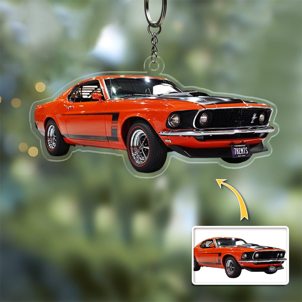 Custom Car Photo Christmas Acrylic Ornament - Personalized Vehicle Gift