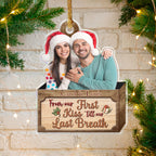 Custom Couple Photo - From Our First Kiss - Acrylic Ornament