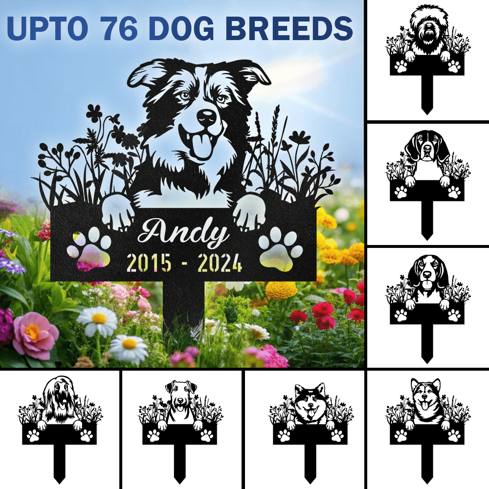 Custom Dog Breed And Name - Memorial Garden Stake Personalized Gift