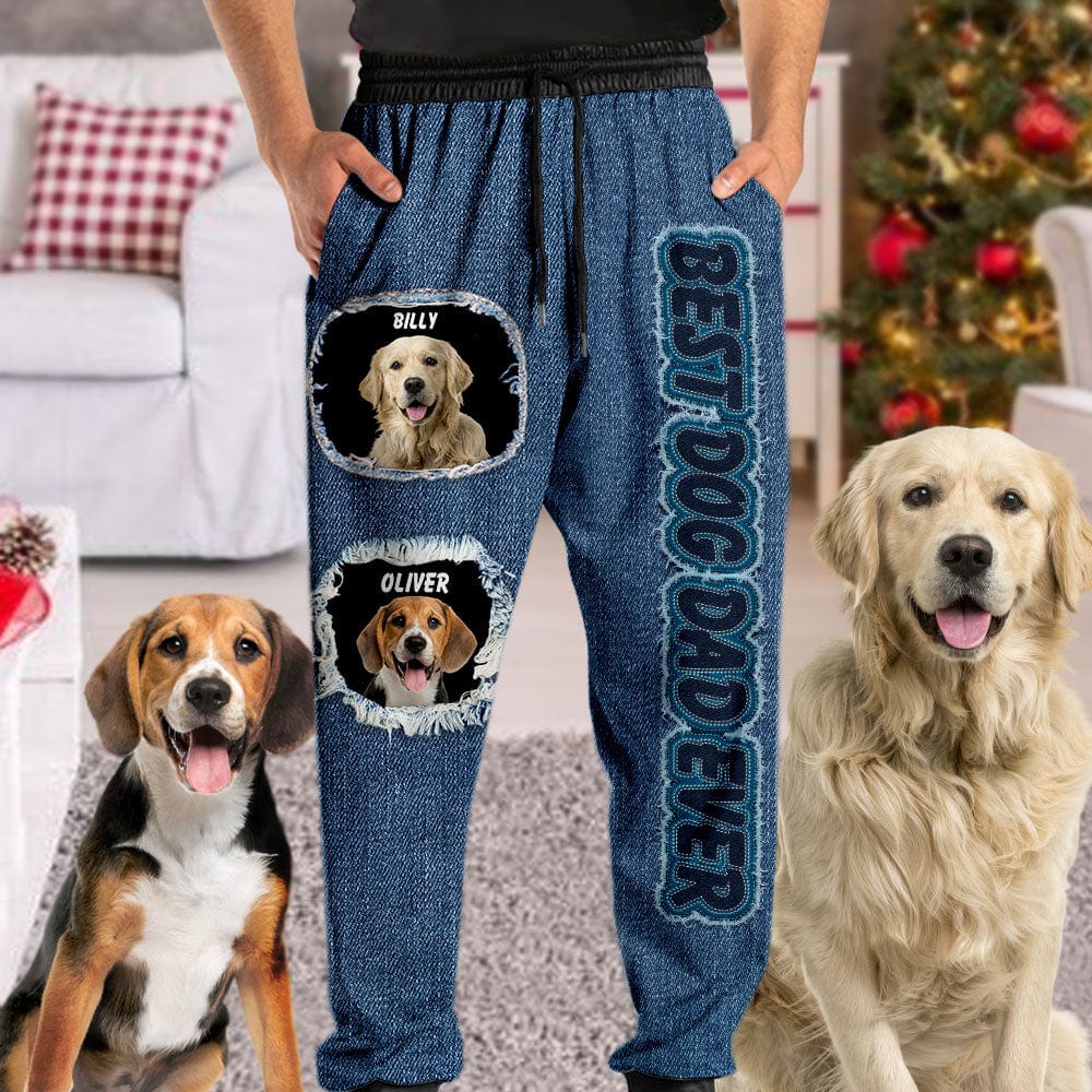 Custom Dog Photo And Add Name - Sweatpants For Pet Lovers
