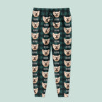 Custom Dog Photo With Christmas Pattern - Sweatpants For Men And Women
