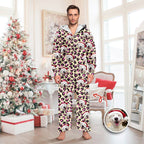 Custom Dog Photo With Leopard Pattern - Onesie Pajamas