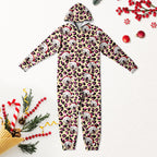 Custom Dog Photo With Leopard Pattern - Onesie Pajamas