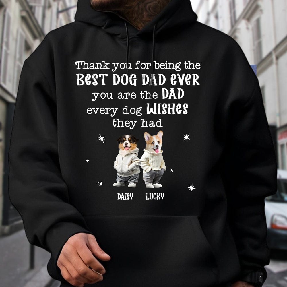 Custom Face Photo Dog Wishes - Dark Sweatshirt For Dog Lovers