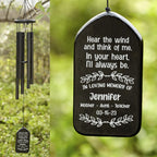 Custom Name In Your Heart I'll Always Be - Family Memorial Wind Chimes