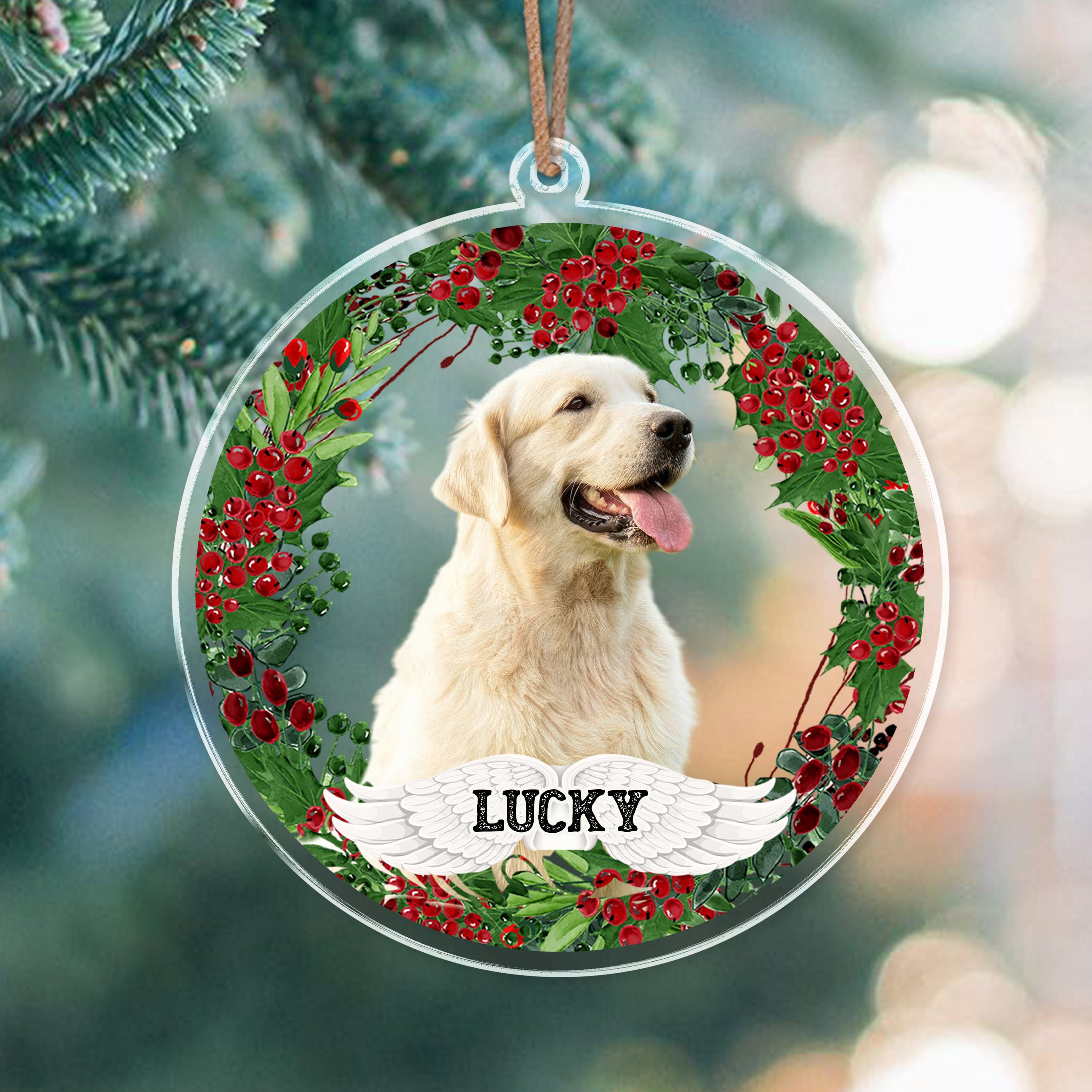 Custom Photo Dog Cat - Christmas Acrylic Ornament For Pet Lovers Secondary image
