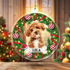 Custom Photo Dog Cat - Christmas Acrylic Ornament For Pet Lovers