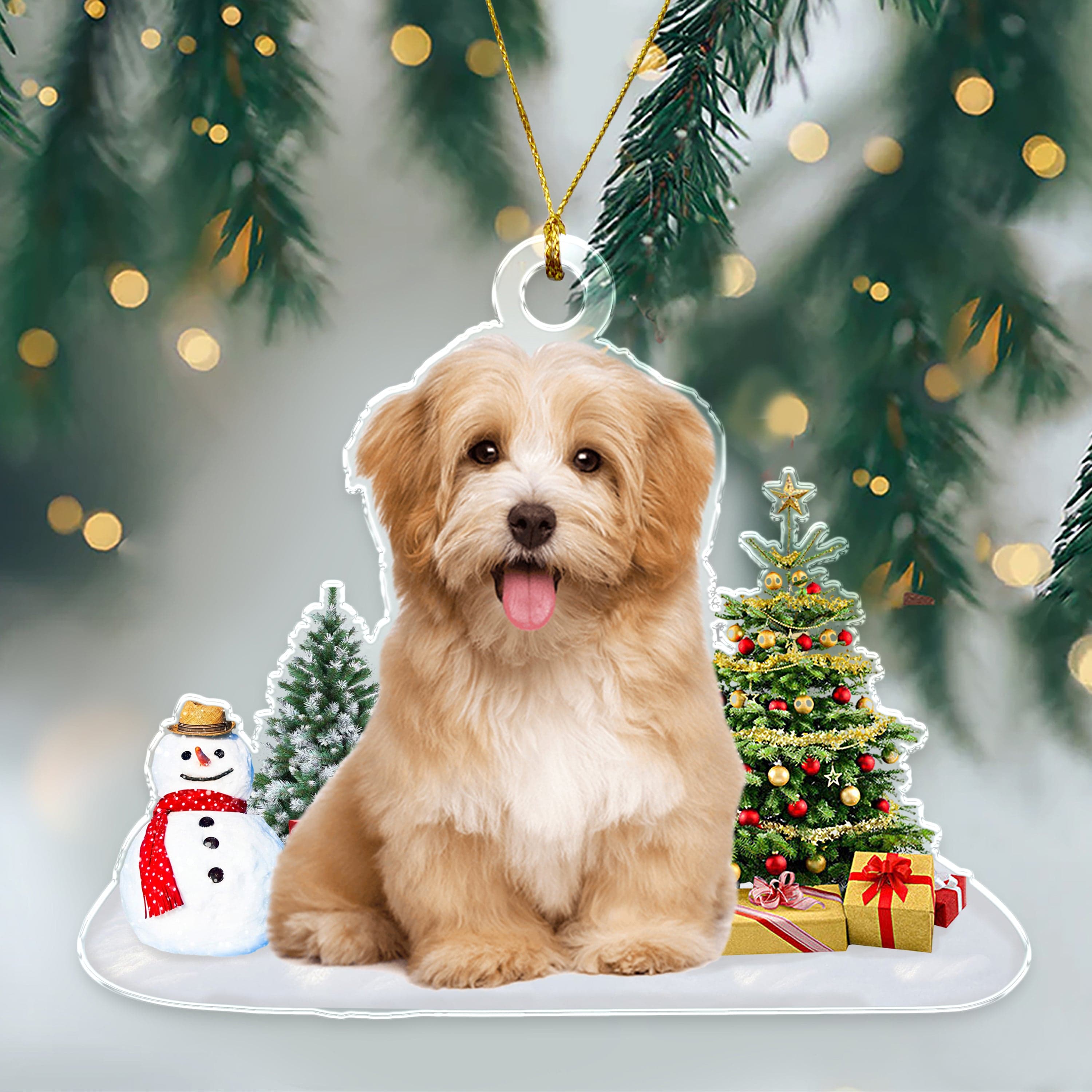 Custom Photo Dog Cat - Christmas Acrylic Ornament With Festive Design Secondary image