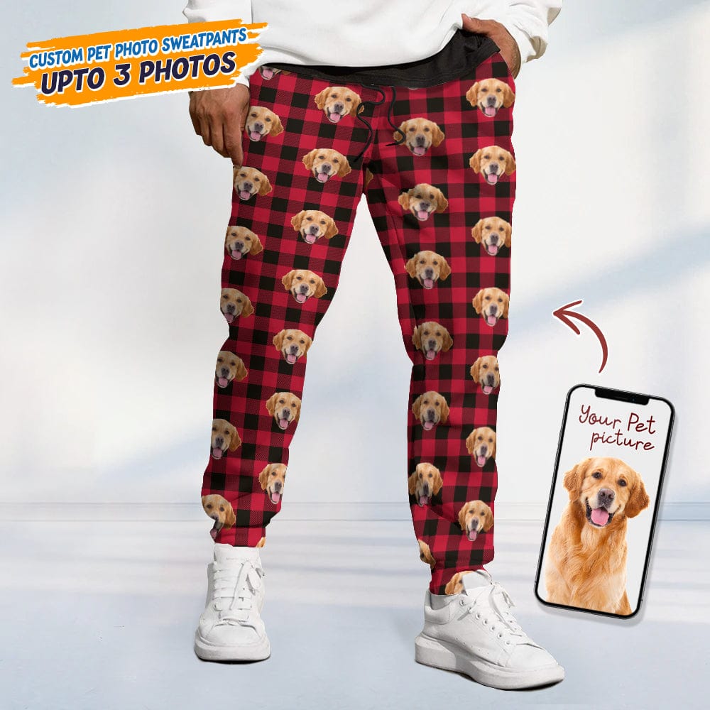 Custom Photo Dog Cat For Men And Women - Christmas Sweatpants Gift Secondary image