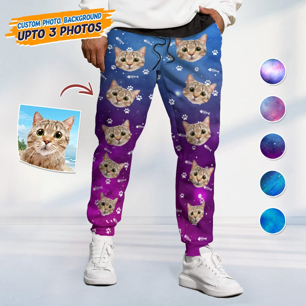 Custom Photo Dog Cat Galaxy - Sweatpants For Pet Lovers
