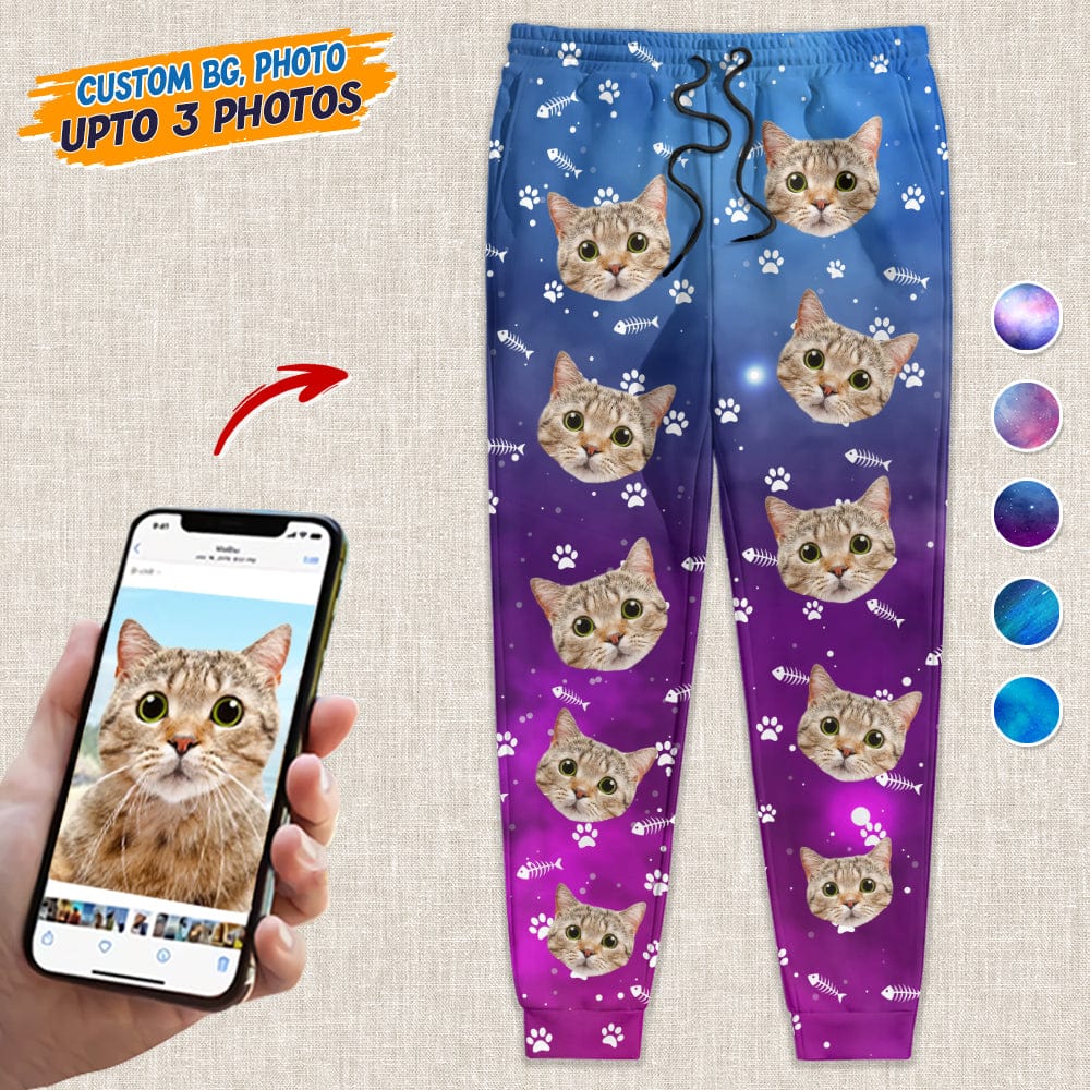 Custom Photo Dog Cat Galaxy - Sweatpants For Pet Lovers