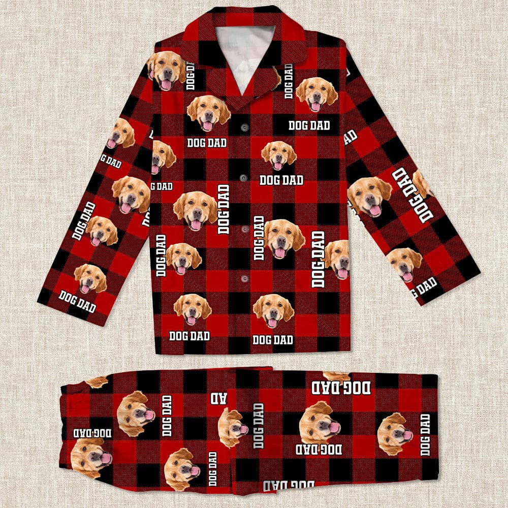 Custom Photo Dog Cat Mom Dad - Flannel Pajamas For Pet Lovers Secondary image