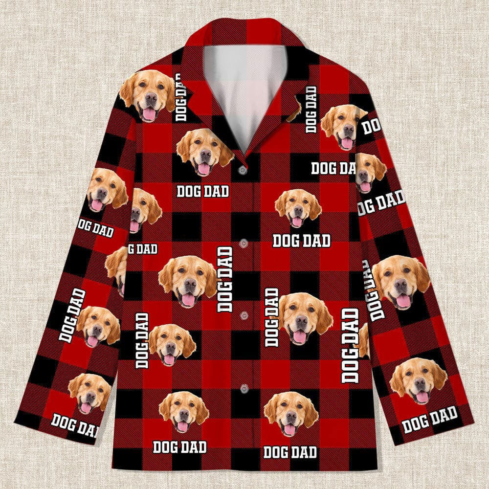 Custom Photo Dog Cat Mom Dad - Flannel Pajamas For Pet Lovers