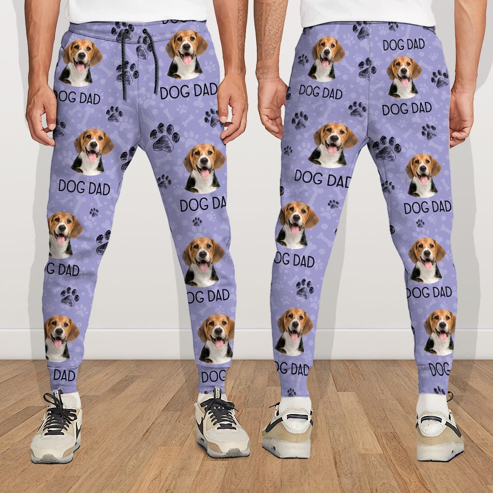 Custom Photo Dog Dad Dog Mom - Sweatpants For Men And Women Pet Lovers