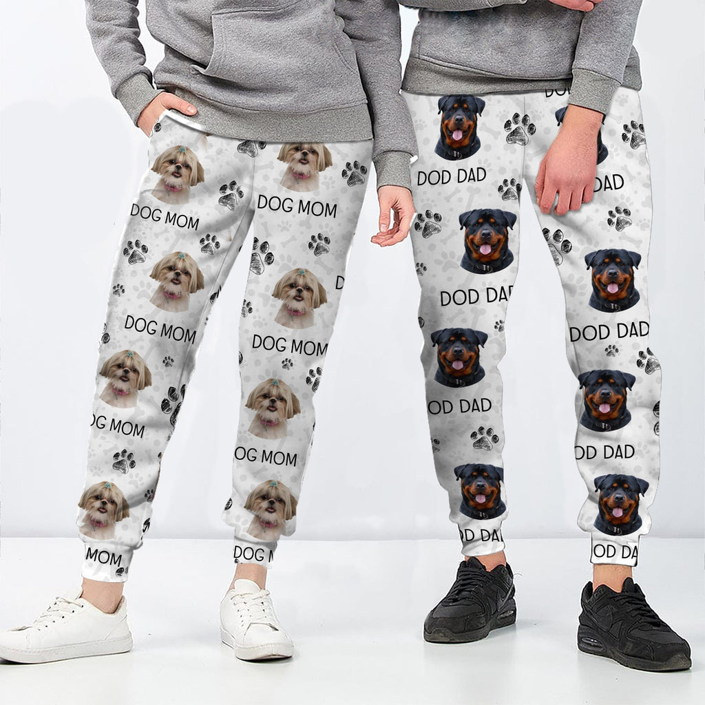 Custom Photo Dog Dad Dog Mom - Sweatpants For Men And Women Pet Lovers