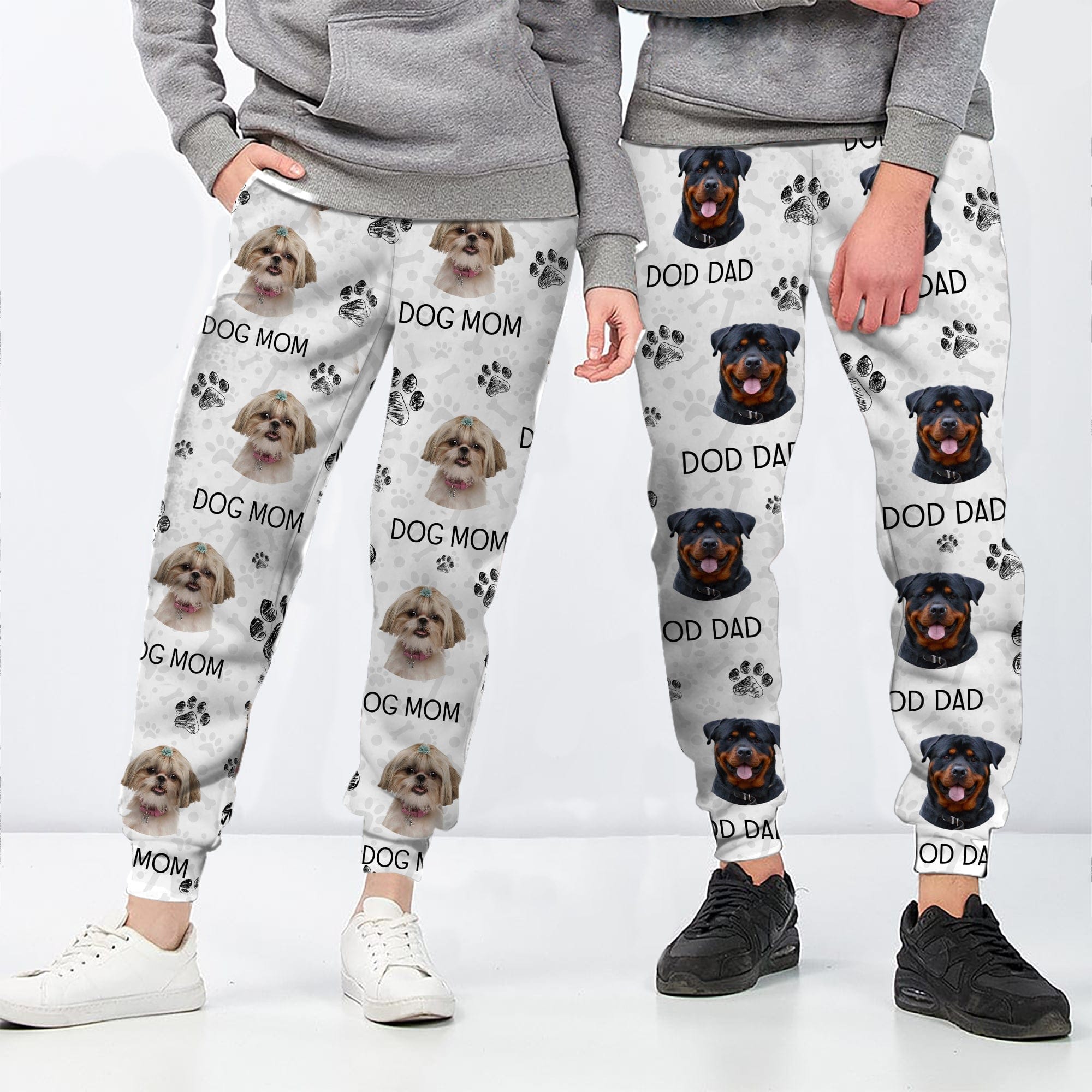 Custom Photo Dog Dad Dog Mom - Sweatpants For Men And Women Pet Lovers