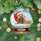 Custom Photo Dog Snowglobe - Christmas Acrylic Ornament For Pet Lovers