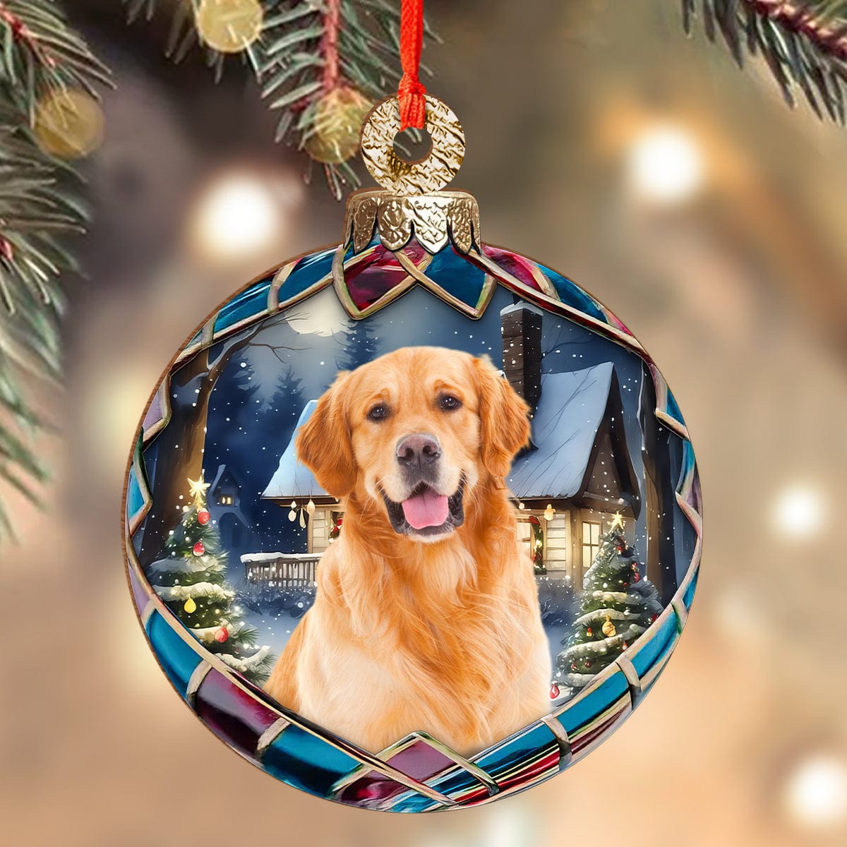 Custom Photo Dog Wood Ornament - Christmas Gift For Dog Lovers Secondary image
