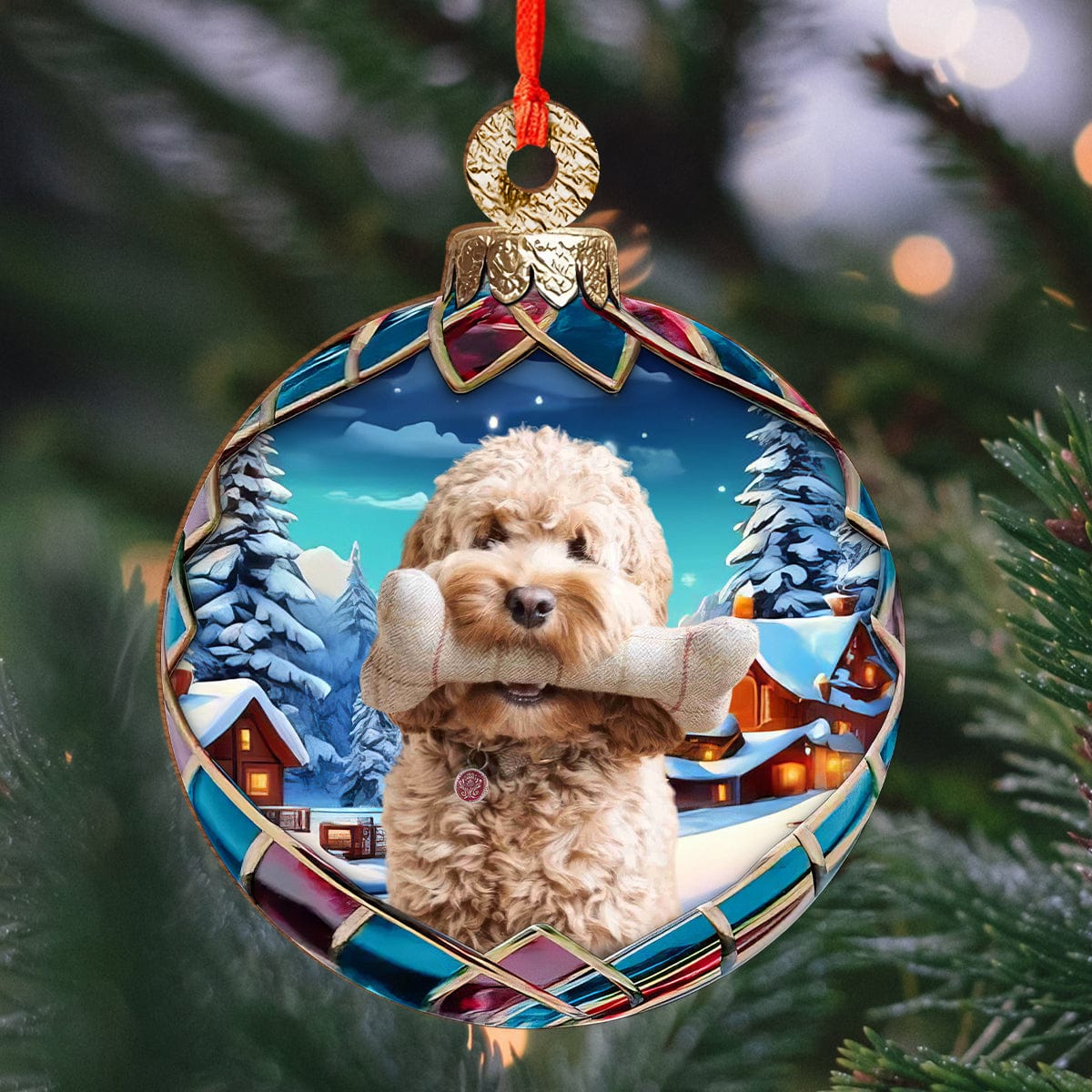 Custom Photo Dog Wood Ornament - Christmas Gift For Dog Lovers