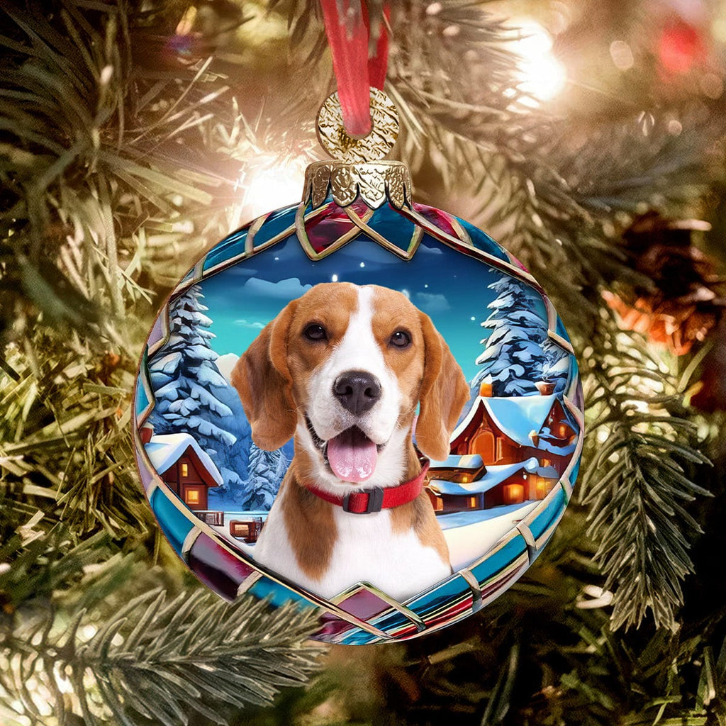 Custom Photo Dog Wood Ornament - Christmas Gift For Dog Lovers