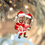 Custom Photo Christmas Couple Acrylic Ornament - Personalized Holiday Keepsake
