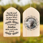Custom Pet Photo Hear The Wind And Think Of Me - Memorial Wind Chimes Gift