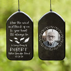 Custom Pet Photo Hear The Wind And Think Of Me - Memorial Wind Chimes Gift