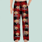 Custom Photo Name Dog Cat - Flannel Pants For Pet Lovers