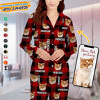 Custom Photo Name Dog Cat - Flannel Pajamas For Pet Lovers
