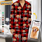 Custom Photo Name Dog Cat - Flannel Pajamas For Pet Lovers