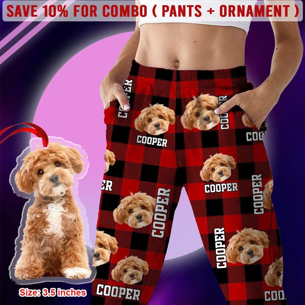 Custom Photo Name Dog Cat - Flannel Pajamas For Pet Lovers