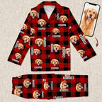 Custom Photo Name Dog Cat - Flannel Pajamas For Pet Lovers