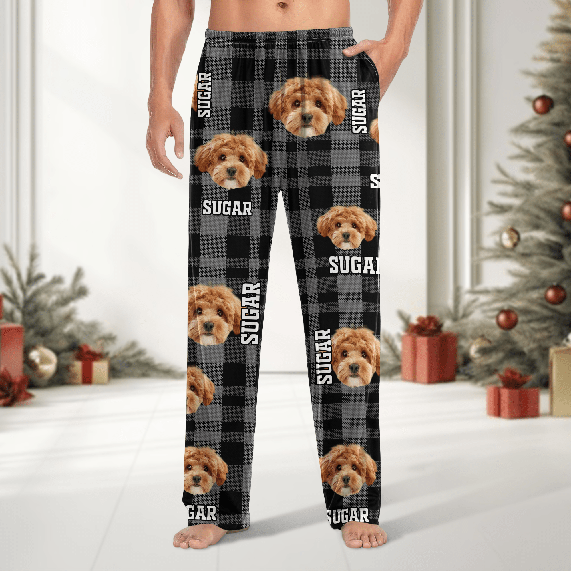 Custom Photo Name Dog Cat - Sweatpants For Men And Women Pet Lovers Secondary image