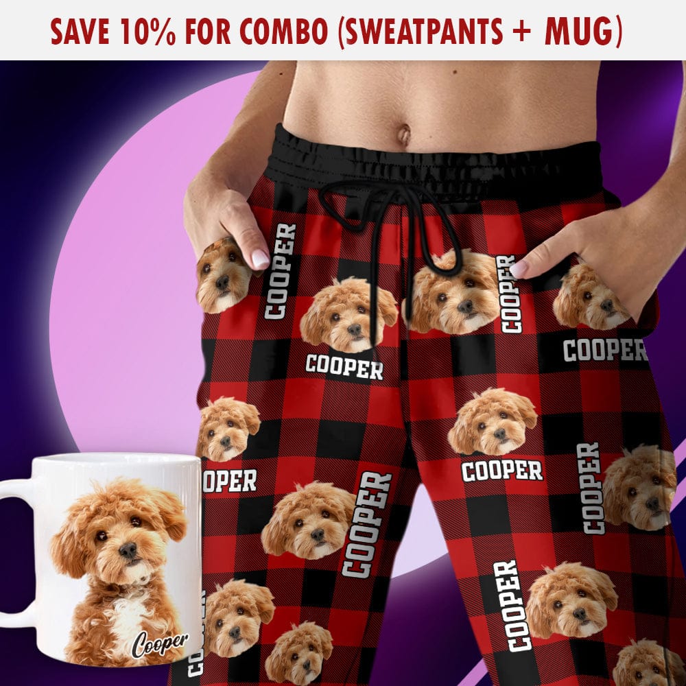 Custom Photo Name Dog Cat - Men And Women's Sweatpants For Pet Lovers