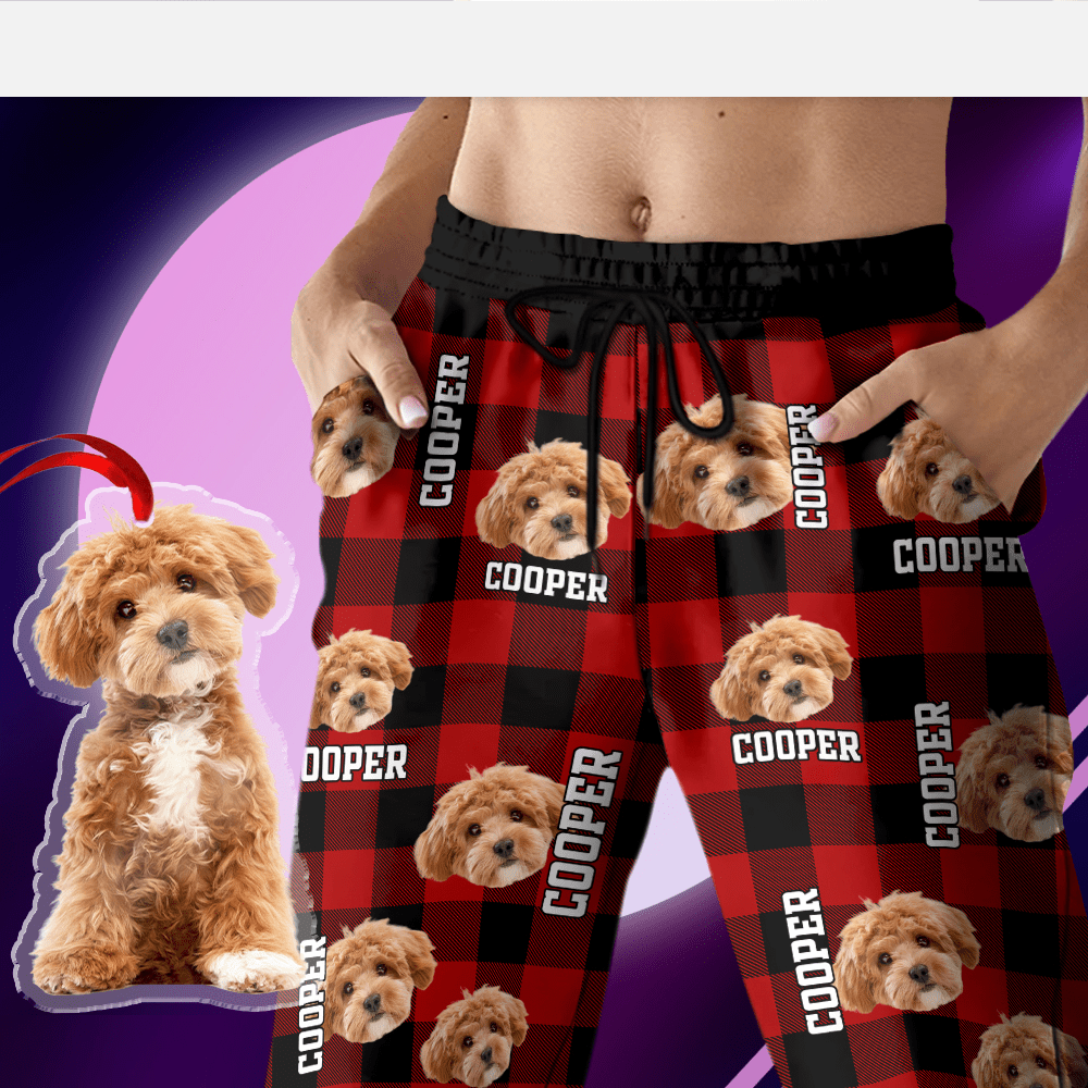 Custom Photo Name Dog Cat - Men And Women's Sweatpants For Pet Lovers