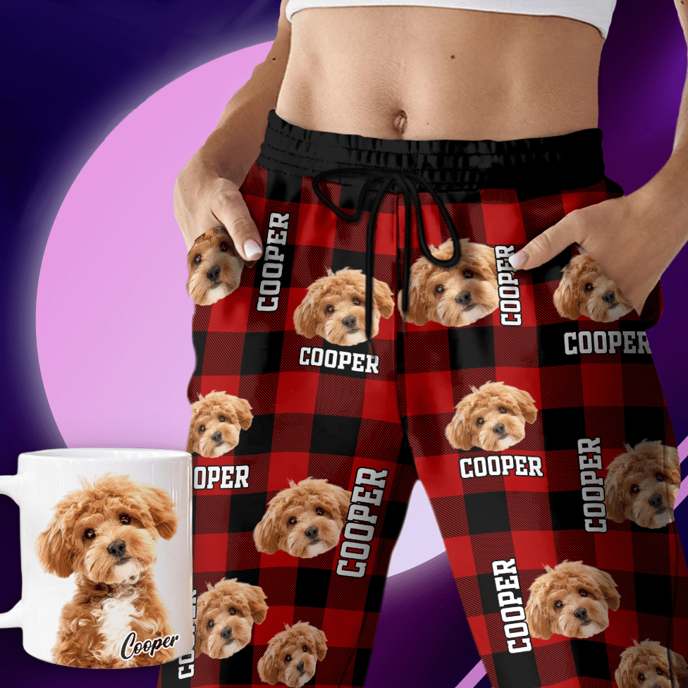 Custom Photo Name Dog Cat - Men And Women's Sweatpants For Pet Lovers