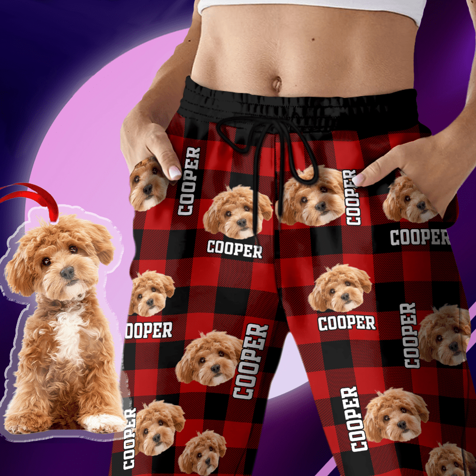 Custom Photo Name Dog Cat - Men And Women's Sweatpants For Pet Lovers